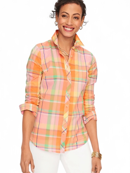 Talbots Tops - Talbots | Garden Plaid Button-Down Shirt Sz M EUC